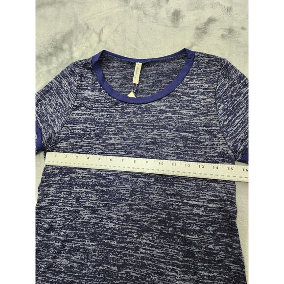 NEW Atticute Varsity Style Striped Short Sleeve Tee Size S Heathered Blue Soft - Picture 2 of 8